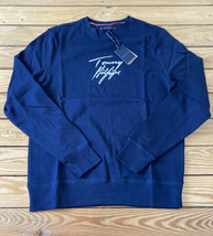 tommy hilfiger NWT Men’s Logo Crewneck sweatshirt Size S navy O6 - $34.75