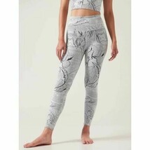 Athleta Womens HR Elation 7/8 Leggings Black Eden Floral Printed Size XL... - $48.51