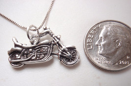 Motorcycle Pendant Bike Weighs a Heavy 2.1 Grams 925 Sterling Silver - £7.12 GBP