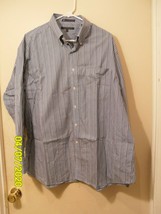 Tommy Hilfiger Shirt Button Down Blue Stripe With Pocket XL 17 34-35 Lon... - $15.79