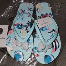NEW Vera Bradley Flip Flops Antille seafoam New with Tags / Size Large 9-10 NWT - £13.00 GBP