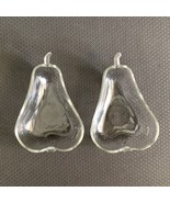 Vintage Pear Shaped Dessert Bowls Clear Glass Set of 2 Retro Candy Dish - $19.22 CAD