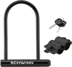 Schwinn Anti-Theft Bike Lock, Security Level 4, U-Lock, Keys, Black - $33.93