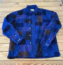 Urban outfitters Women’s Patchwork Button Up Shirt Size S Blue Ai - £15.42 GBP