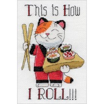 DIY Design Works How I Roll Cat Sushi Counted Cross Stitch Kit 2954 - $18.95