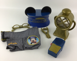 Disney Store Mickey Mouse Train Conductor Costume Tool Belt Lantern Hat Glasses - £31.25 GBP