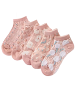 5 Pairs of Kawaii Floral Low Cut Ankle Socks Texture Stockings Hosiery - £12.99 GBP