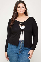 Women&#39;s Solid Ribbed Pointelle Cardigan - €22,01 EUR