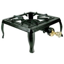 Cookmaster Outdoor Camping Single Gas Burner Portable Flat Black Cast Iron Frame - £14.91 GBP
