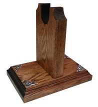 Oak Wooden Gun Rack Western Revolver Handgun Pistol Stand Table Display ... - $24.99