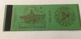Matchbook Cover Matchcover US Navy Ship USS Robert H McCard DD 822 #1 - £3.00 GBP