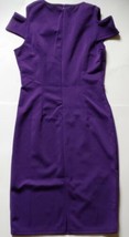 Square Neck Cold Shoulder Sheath Dress Womens Size Small Purple NEW - £15.56 GBP