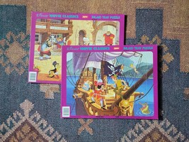 2 Disney Inlaid Tray Puzzle VINTAGE Peter Pan Pinocchio 30 Pieces Puzzle Jaymar - £7.46 GBP