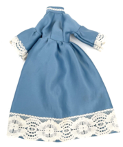 Vintage Barbie Clone Dress Blue Bell Sleeve Lace Trim Doll Clothes Mod  - £20.33 GBP