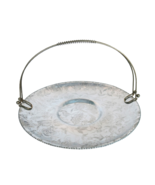 Hull of Meriden Wrought Aluminum Serving Platter Round Floral Handled 11... - $29.99
