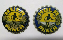 Tiki Hula Girl Vintage Bottle Caps Set of 2 Different Punch Soda Hawaiia... - $18.62