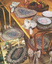 Rag Crochet Strips Basket Scatter Rug Placemat Chair Pad Napkin Ring Sew Pattern - £9.41 GBP