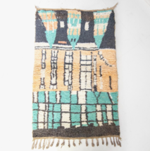 Rug Vintage Moroccan Rug, Green Gray Azilal Handmade Rug, Handmade Berber Carpet - £154.92 GBP