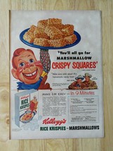 Vintage 1953 Kellogg&#39;s Rice Krispies Crispy Squares Howdy Original Ad - 921 - £5.30 GBP