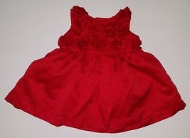 Carter&#39;s Red Rose Flower Dress Baby 3 Months Flower Girl Wedding Holiday Picture - £12.72 GBP