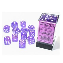 Chessex Manufacturing d6 Cube 16mm Borealis Luminary Purple with White (12) - £10.39 GBP