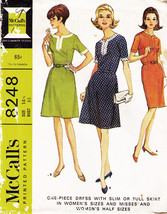 Misses&#39; DRESS Vintage 1966 McCall&#39;s Pattern 8248 Size 14½ UNCUT - £11.79 GBP