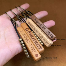 Personalized Wood Bar Keychain, Engraved Paracord Keyring, Custom Birthd... - $9.99