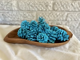 Aqua painted pine cones , basket or bowl filler, garland, organic home d... - $12.00