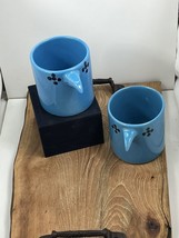 West Elm Guatemalan 2 Bird Cup Coffee Mugs Hand Painted 16 oz Blue ! ☕️ - $18.69