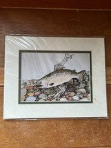 Nancy Balyeat Rainbow Trout Fish in Pebbly Stream Painting Print Ready for Frami - £11.99 GBP