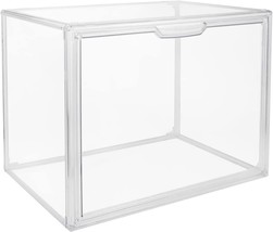 Clear Stackable Plastic Storage Bins With Magnetic Attraction Lid,, Hat - £26.37 GBP