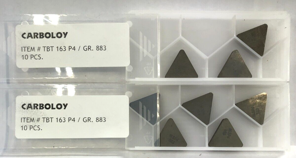 TBT163 P4 GRADE 883 - CARBIDE INSERT - PACK OF 8 - CARBOLOY - $28.79