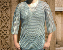 Medieval Aluminium Chainmail Shirt Butted Chain Mail Armor Role Play X- ... - $137.20
