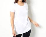 AnyBody Cozy Knit Luxe Jersey Asymmetrical Top- White, MEDIUM - $21.78