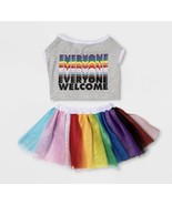 Everyone Welcome #TakePride Rainbow Pet Outfit Costume with Tutu, Large - £14.21 GBP