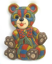 Vintage Patchwork Stitch Teddy Bear Wall Plaque Nursery Decor Foam Craft... - $10.88