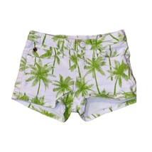 Hudson Green Palm Tree Print Girls Sz 6 Denim Shorts - £11.48 GBP