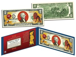 Chinese 12 Zodiac YEAR OF THE DOG Colorized USA $2 Dollar Bill Certified - £14.51 GBP