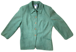 Pendleton Classic Vintage Womens Blazer Green Wool Jacket  Size 16 USA Made 90&#39;s - £14.62 GBP