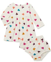 Wonder Nation Baby Girls Knit Play Dress W Diaper Cover 24 Months Cream Hearts - £8.78 GBP