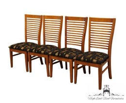 Set Of 4 Bassett Furniture Cherry Contemporary Mission Style Dining Side Chairs - $2,399.99