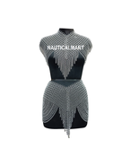 Medieval Chainmail Collar and Skirt Chain Layers Neck Piece Aluminum bod... - $3,713.17 MXN