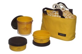 Lock & Lock Multi Round Bento Lunch Box Set with 3 Containers + Bag (Yellow) - $29.69