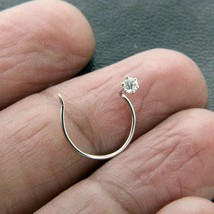 0.10CT Imitación Diamante Solitario Piercing Nariz Pin 14k Bañado en Oro Blanco - £19.88 GBP