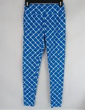LuLaRoe Leggings OS Blue With White Maze Designs - $10.88