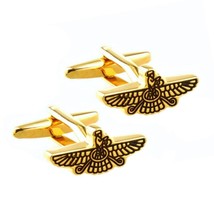 FARAVAHAR CUFFLINKS Farvahar Persian Zoroastrian Ahura Mazda Gold NEW w ... - $279.29 MXN
