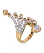 Natural moonstone ,ruby,emerald,sapphire diamond fancy ring for women in... - £3,427.34 GBP