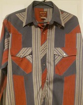 VTG Rustler Men&#39;s Pearl Snap Rodeo Western Shirt Cowboy X-Long Tails 16.5 34/35 - £13.18 GBP