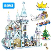 1415PCS Princess Luxury Ice Castles 3 Styles House Winter Snow Horse Blocks - $86.98