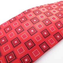 Donald J Trump Tie Silk Signature Collection Red w/ Squares Geometric 61... - £23.47 GBP